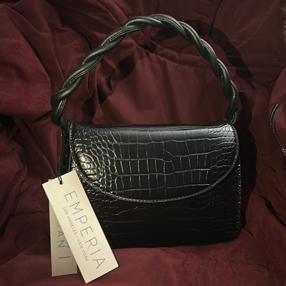 EMPERIA Vegan Alligator Black Purse, New with tags!